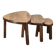 1960s Czechoslovak Mid-Century Solid Oak Nesting Tables, Set of Three