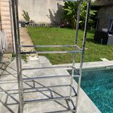 Display bookshelf modular wall shelf glass and chrome vintage 1970s