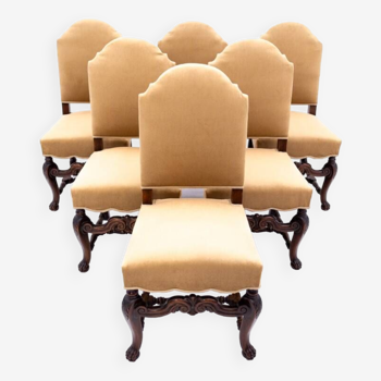 A set of six antique chairs from around 1900, Western Europe. After renovation