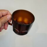 Set of amber glass coffee cups