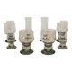 4 flutes + 4 verres à vin en cristal épais Tarente pied gris acier 1970
