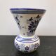 Vase quimper ceramics white vintage blue decor