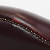 Set of 2  Cowhide Leather Wingback Chairs in English Style