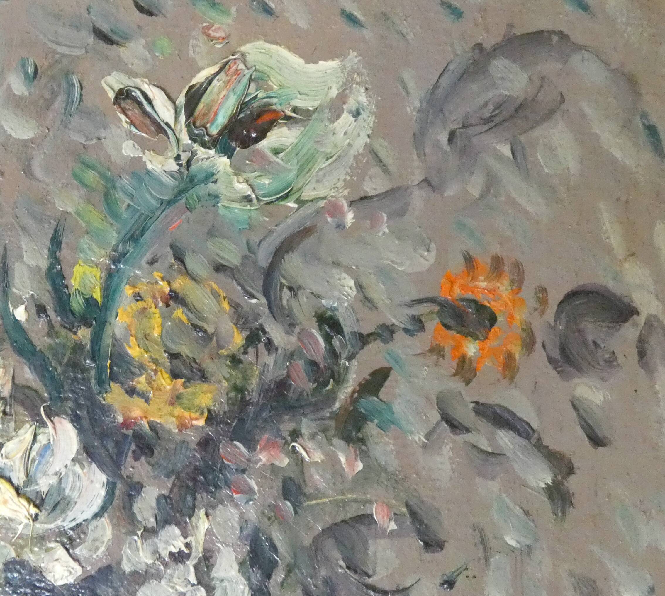 Oil painting on canvas, bouquet, signed MOBERG