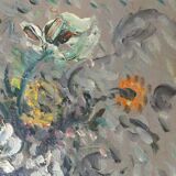 Oil painting on canvas, bouquet, signed MOBERG