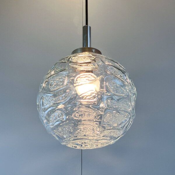 Lampes de chevet et suspension avec abat-jour en verre, par Graebe, années 1960, ensemble de 3