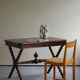French sculptural desk in stained pine, early 20th century, Baroque style.