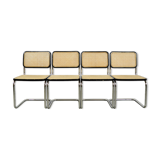 Set of 4 Cesca tubular frame cantilever dining chairs, Italy 1990s