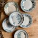 Lot dépareillé de 6 assiettes plates en terre de fer