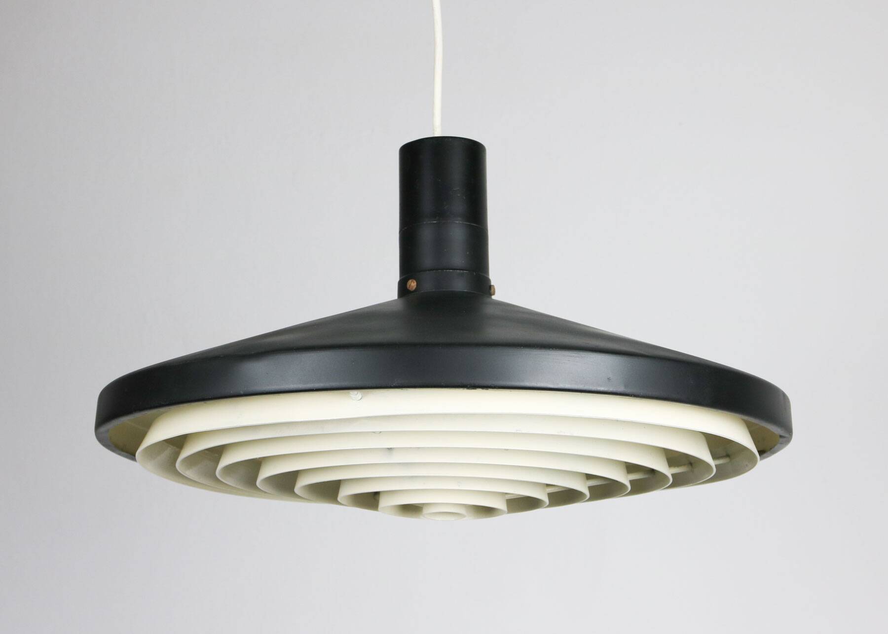 Mid-century industrial danish black pendant lamp, 1960s