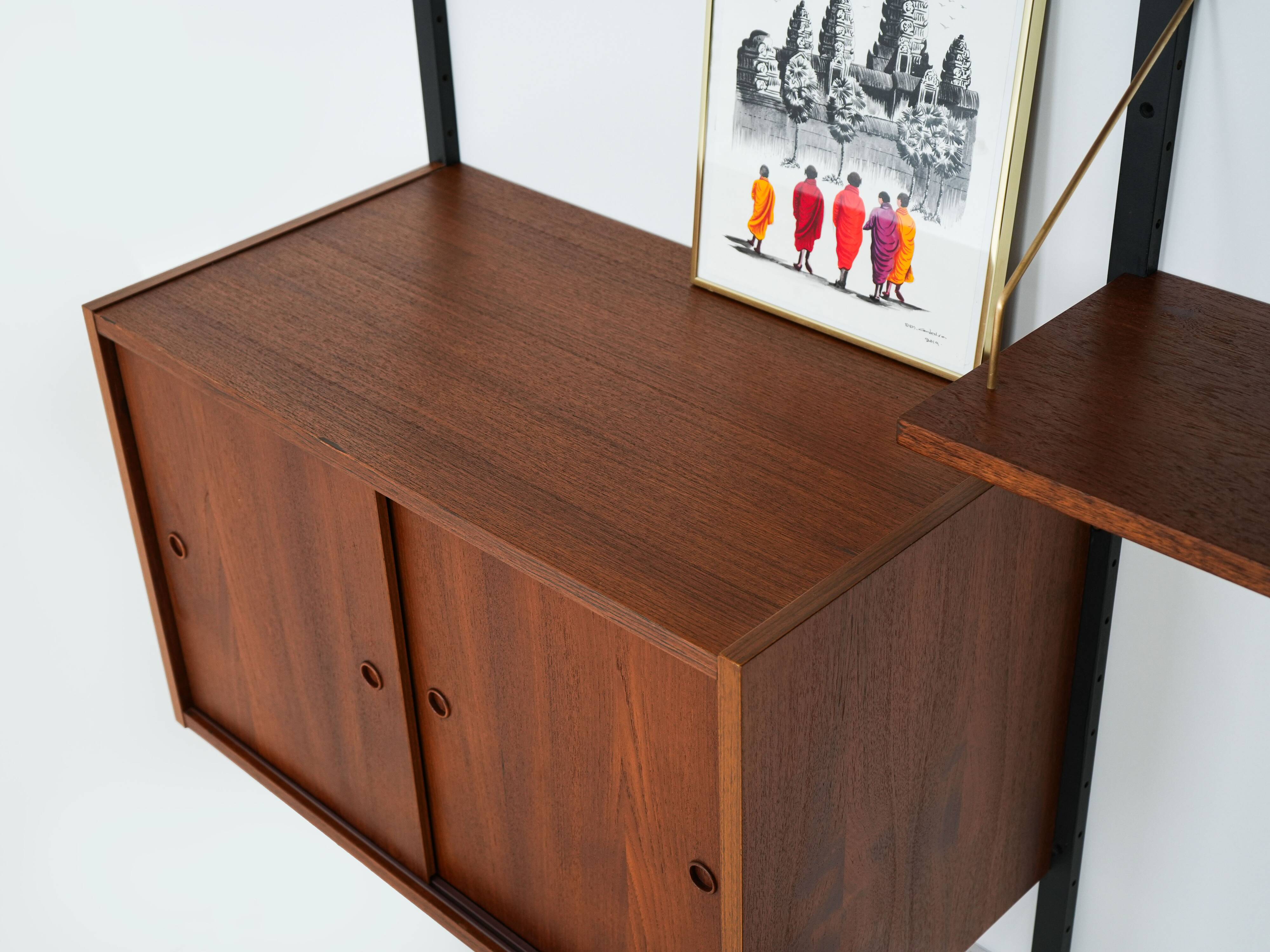 Teak system bookcase, Danish design, 1960s, production: Denmark