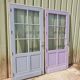 Pair of Colored Glass Doors with Frame - 1960s
