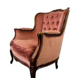 Vintage baroque armchair in old rose / single armchair