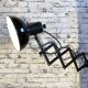 Vintage industrial black enamel scissor wall lamp, 1950s