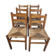 6 rustic oak chairs