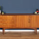 Retro teak zebrano 1960s long elliots of newbury eon mid century sideboard