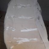 Wicker and painted wood baby cradle