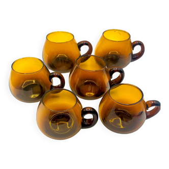 Vintage amber mugs