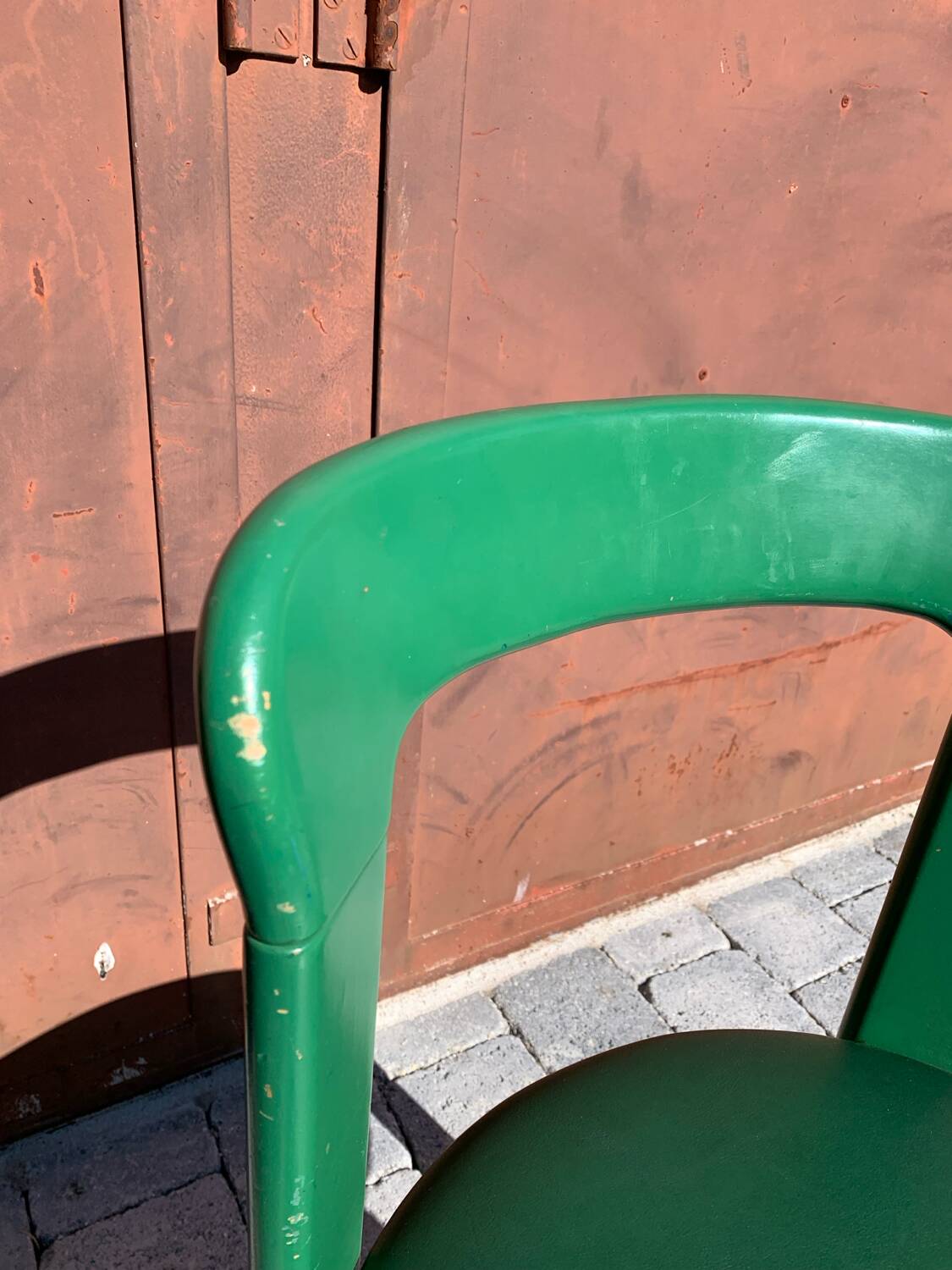 6 Bruno Rey Kush & co Green Stackable Chairs Circa 1970