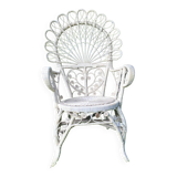 1960s peacock rattan armchair