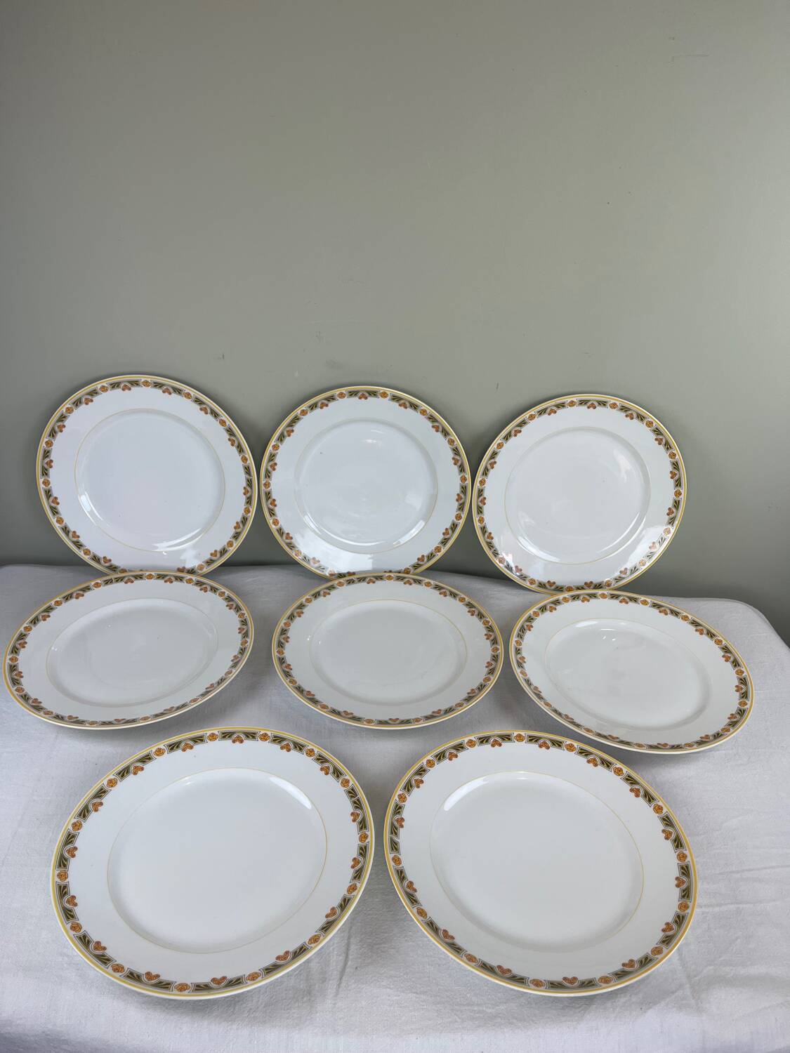 8 art deco dinner plates