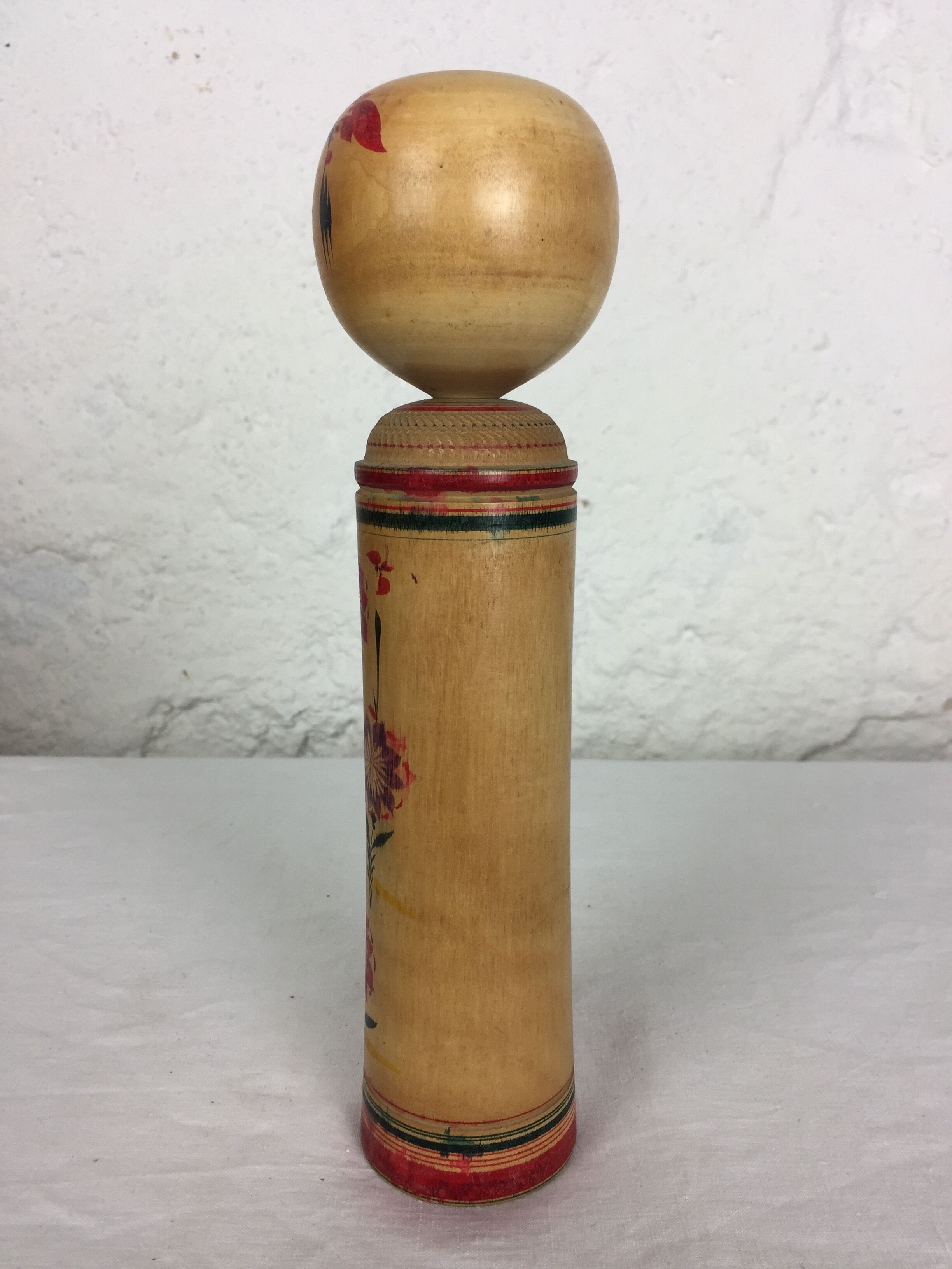 Japanese Kokeshi hand-painted doll from the 1960s