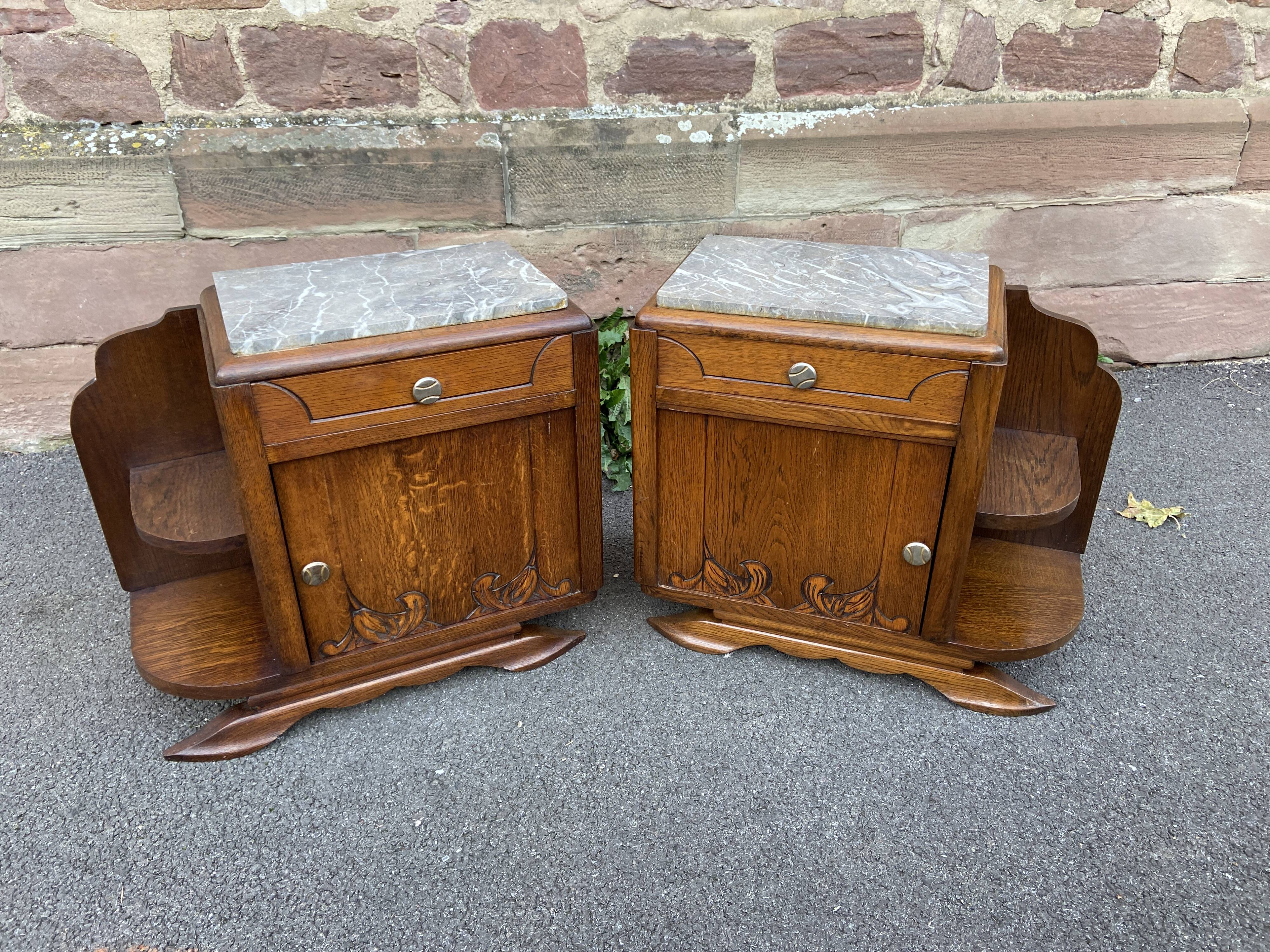 Pair of vintage Art Deco bedside tables 1950s