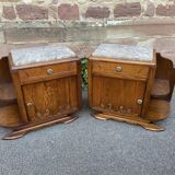 Pair of vintage Art Deco bedside tables 1950s