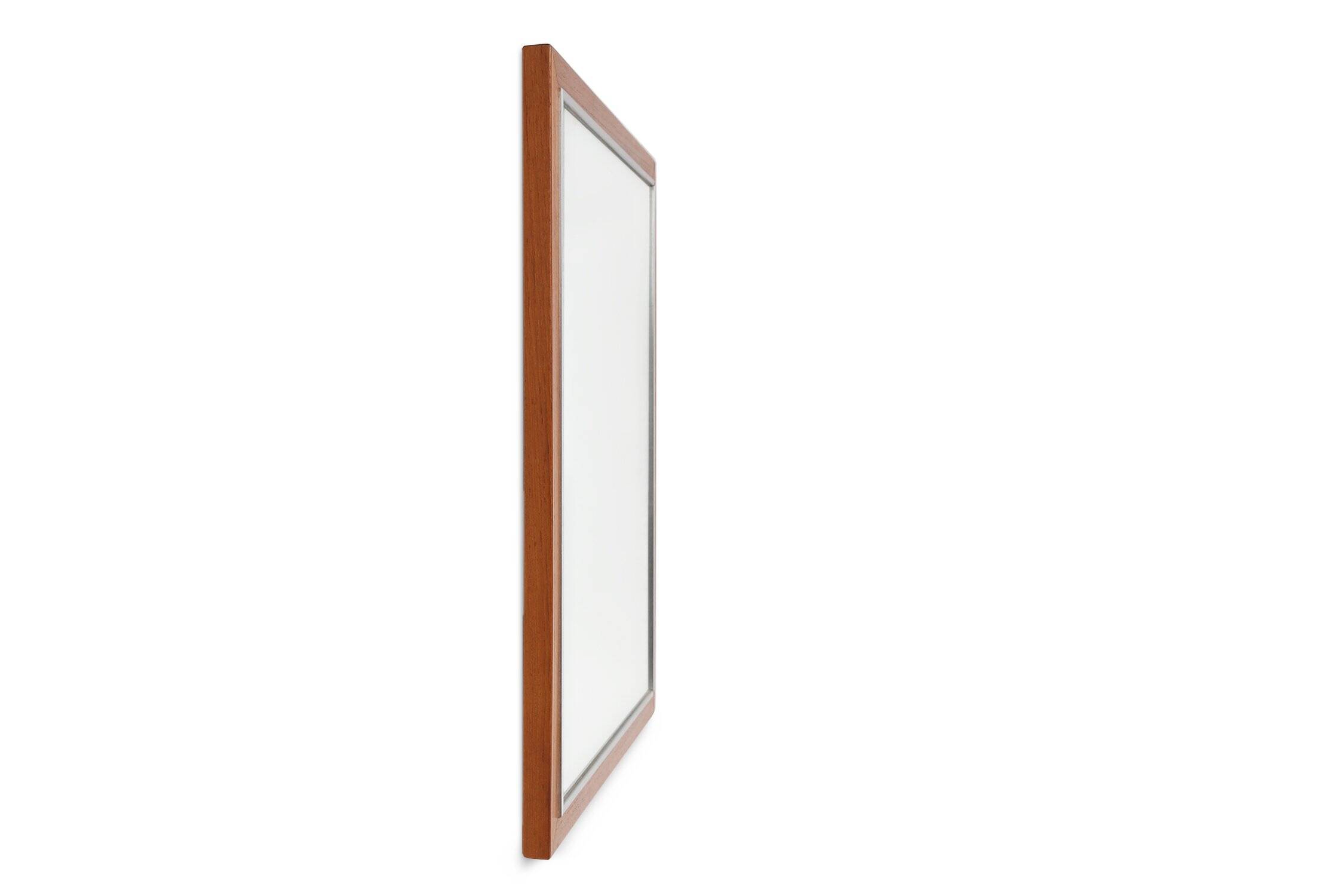 Miroir en teck du milieu du siècle avec étagère attribué à De Coene, Belgique, années 1960.