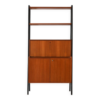 Teak bookcase with black details