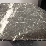 Italian Trio of Black Carrara Marble Side Tables with Oblique Angle, 1970s.