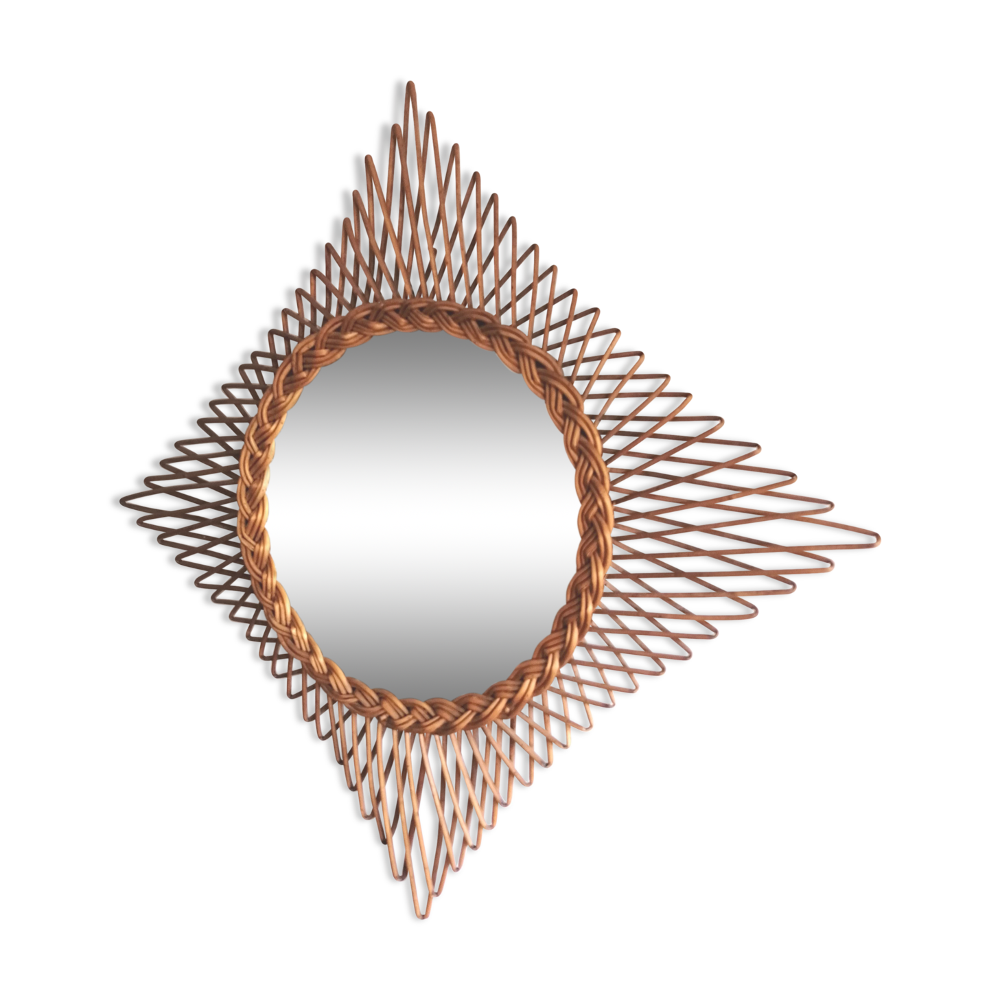 Rotin mirror  56x56cm