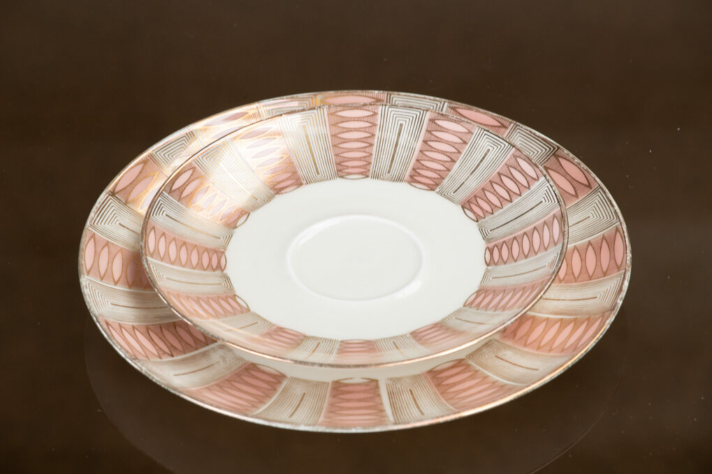 Cup and saucer set in bavaria 1950 porcelain