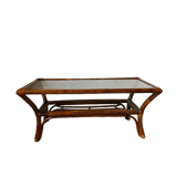 Rattan coffee table and smoked glass