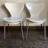 Set of 4 chairs series 7 Jacobsen Fritz hansen 1969 Denmark white