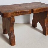 Old solid wood footrest stool