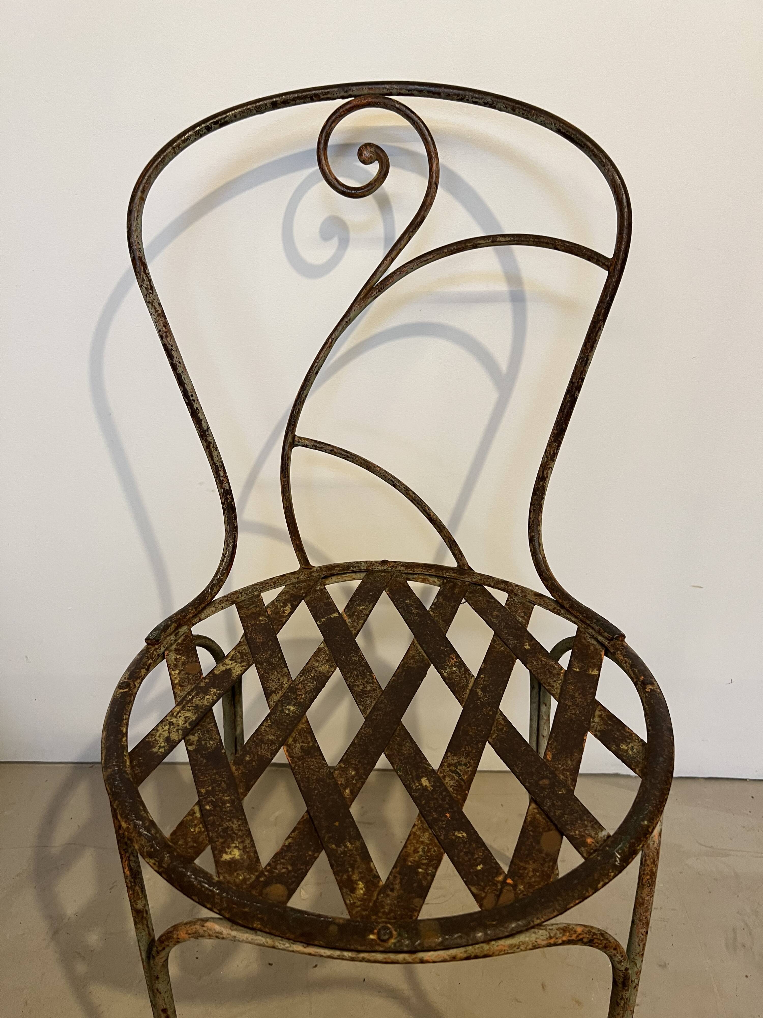 Wrought iron garden chair