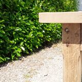 Solid oak farm table 1 rough wood drawer