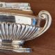 Silver Match table lighter in silver-plated metal with fluted base - Louis XVI