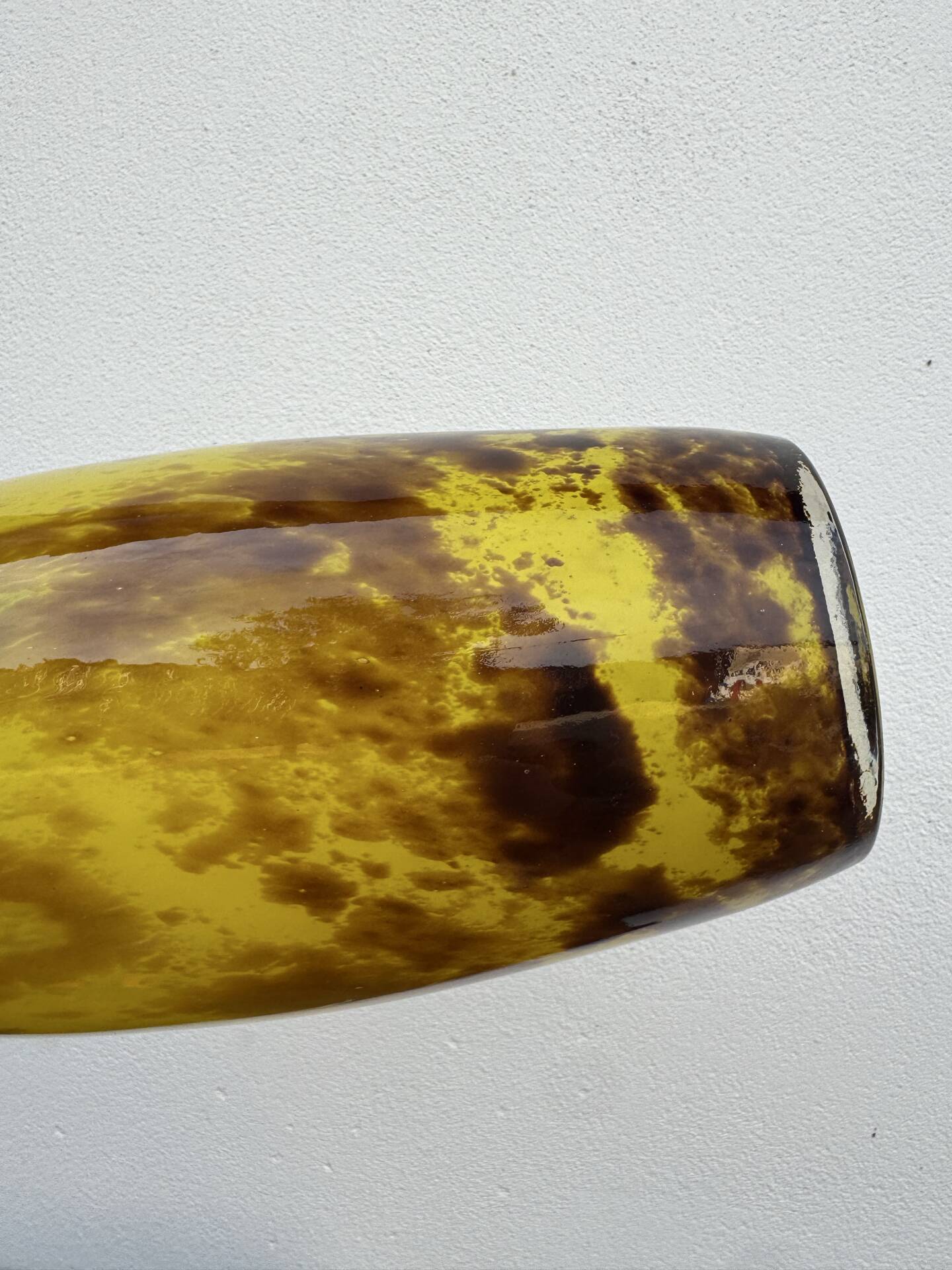 Large marbled yellow Art Deco vase