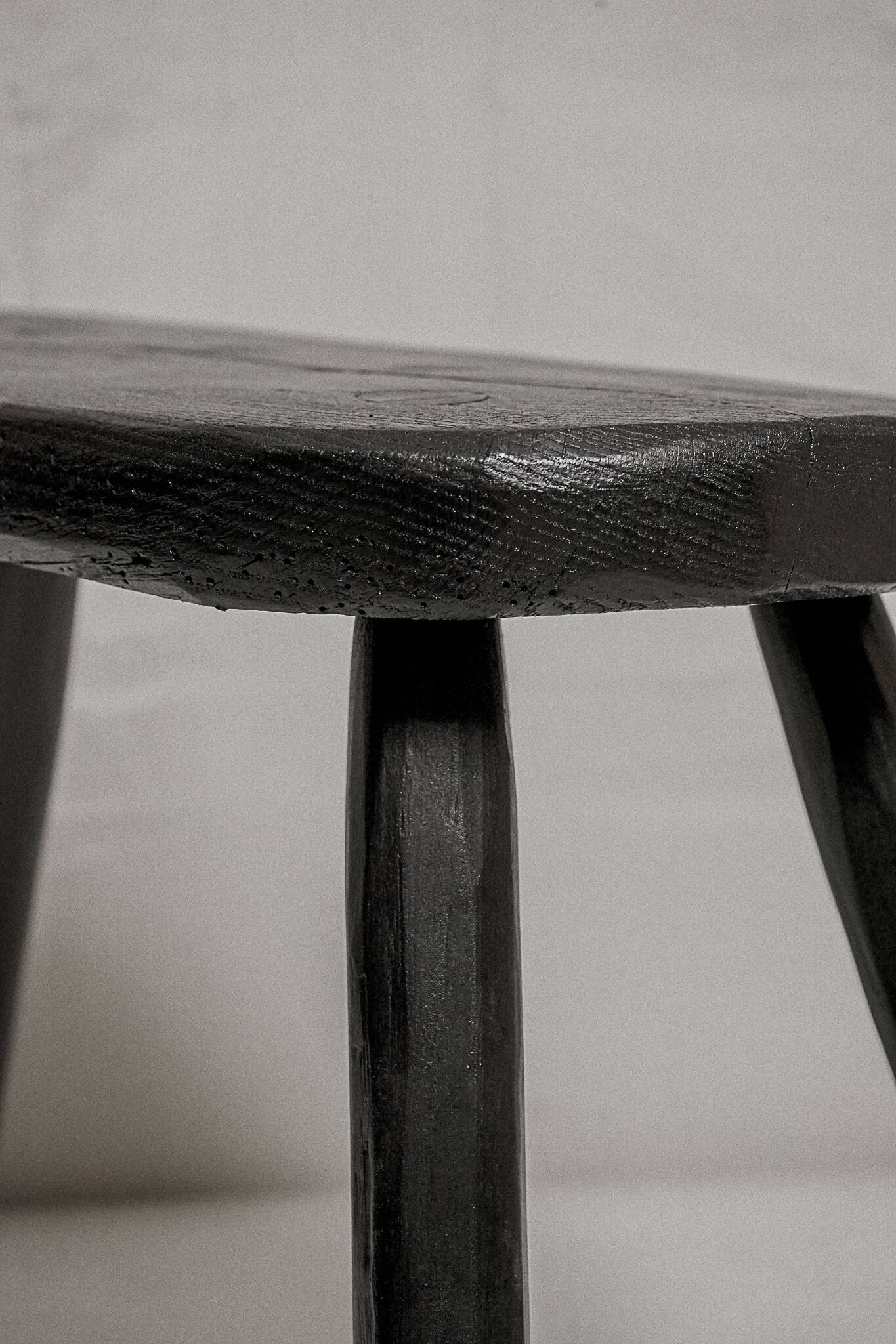 Burnt wood farm stool