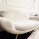 Vintage sofa bench 2 places in curly wool