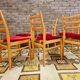 Set de 6 chaises tissu rouge 1960