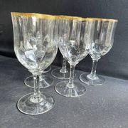 6 Daum water glasses with gold putoises