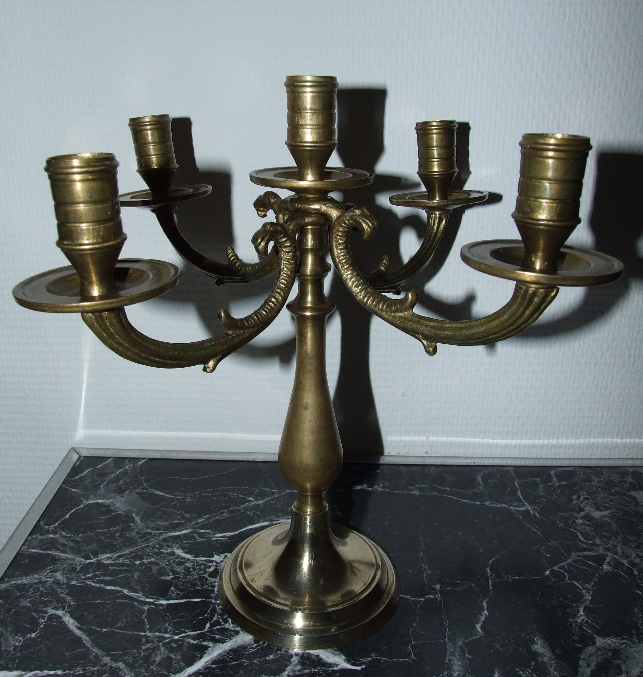 Pair of candlesticks 5 bronze lights