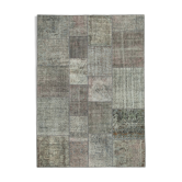 Handwoven Oriental Overdyed 170 cm x 240 cm Grey Patchwork Carpet