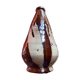 Large antique pottery bottle in glazed terracotta with drips.