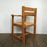 Elm and straw armchair Roland Haeusler for Maison Regain