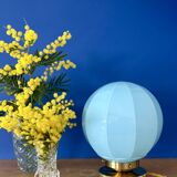 Vintage Art Deco blue opaline globe table lamp