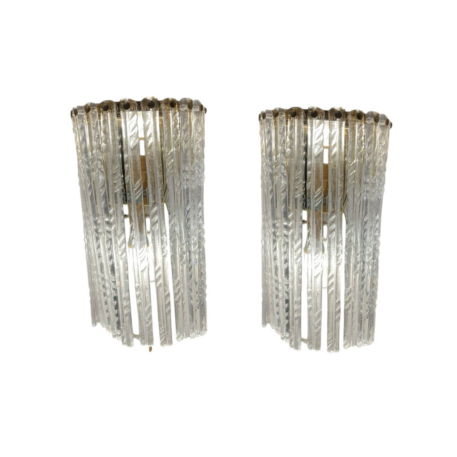 Large Murano Glass Brass Sconces